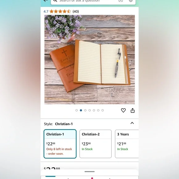 Leather Journal with inspirational Bible verse and band closure. ❤️❤️❤️ - Picture 8 of 11